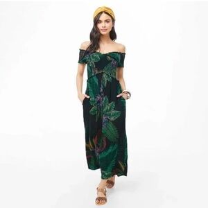 NWT Anthropologie Patrons of Marine Smocked Tropical Print Jumpsuit Romper Small